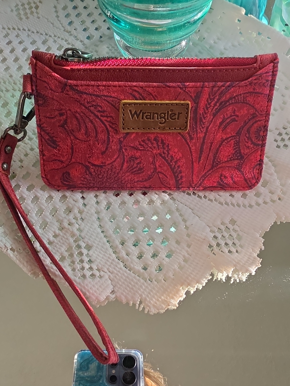 Wrangler Garnet Paisley Wristlet Clutch